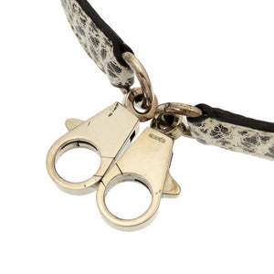 美品 エルメス ダルメシアン ブッフル ホワイト シルバー金具 ケリーストラップ ショルダーストラップ 白 0187 【中古】 HERMES