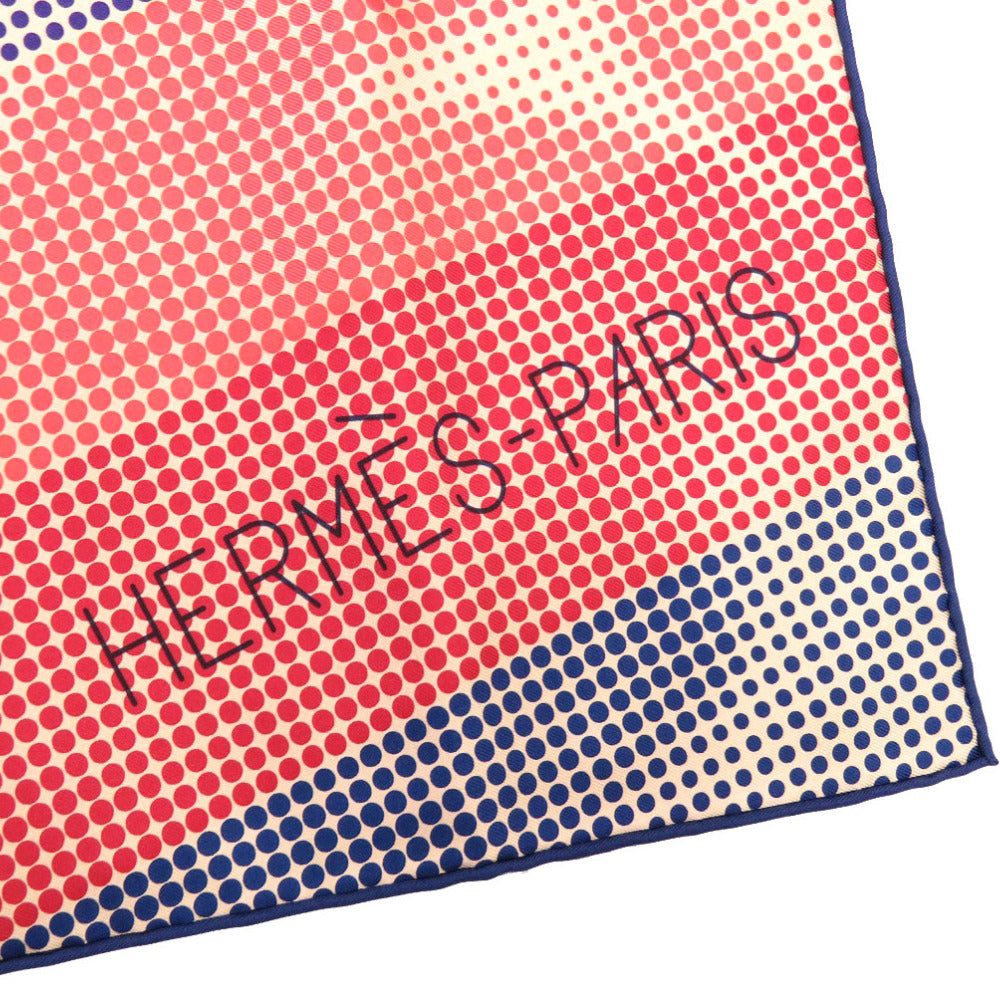 新品同様 エルメス カレ90  ソーH Lesaut H シルク パープル レッド ベージュ スカーフ 0195 【中古】 HERMES