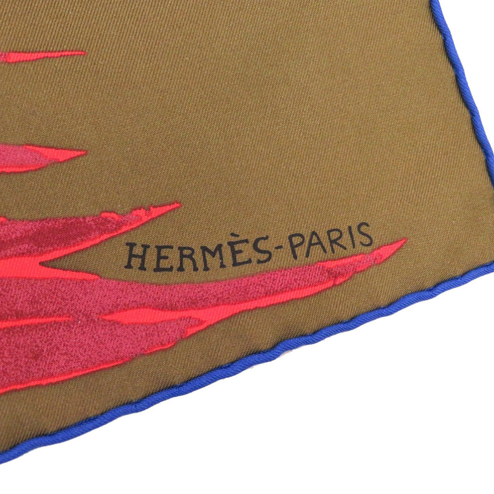 新品同様 エルメス カレ90 ANTOINE CARBONNE シルク パープル レッド ベージュ スカーフ 紫 赤 0196 【中古】 HERMES