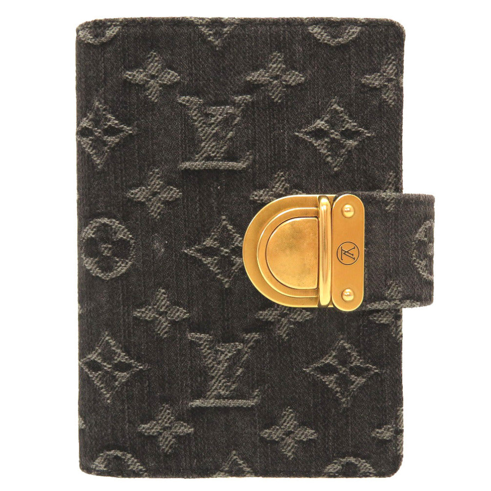 美品 ルイ ヴィトン モノグラム デニム アジェンダコアラPM ブラック R20010 手帳カバー 手帳 黒 LV 0210 【中古】 LOUIS VUITTON