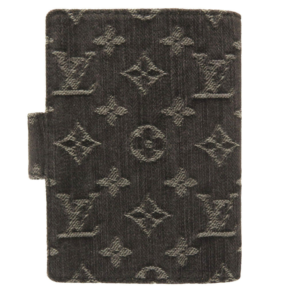 美品 ルイ ヴィトン モノグラム デニム アジェンダコアラPM ブラック R20010 手帳カバー 手帳 黒 LV 0210 【中古】 LOUIS VUITTON