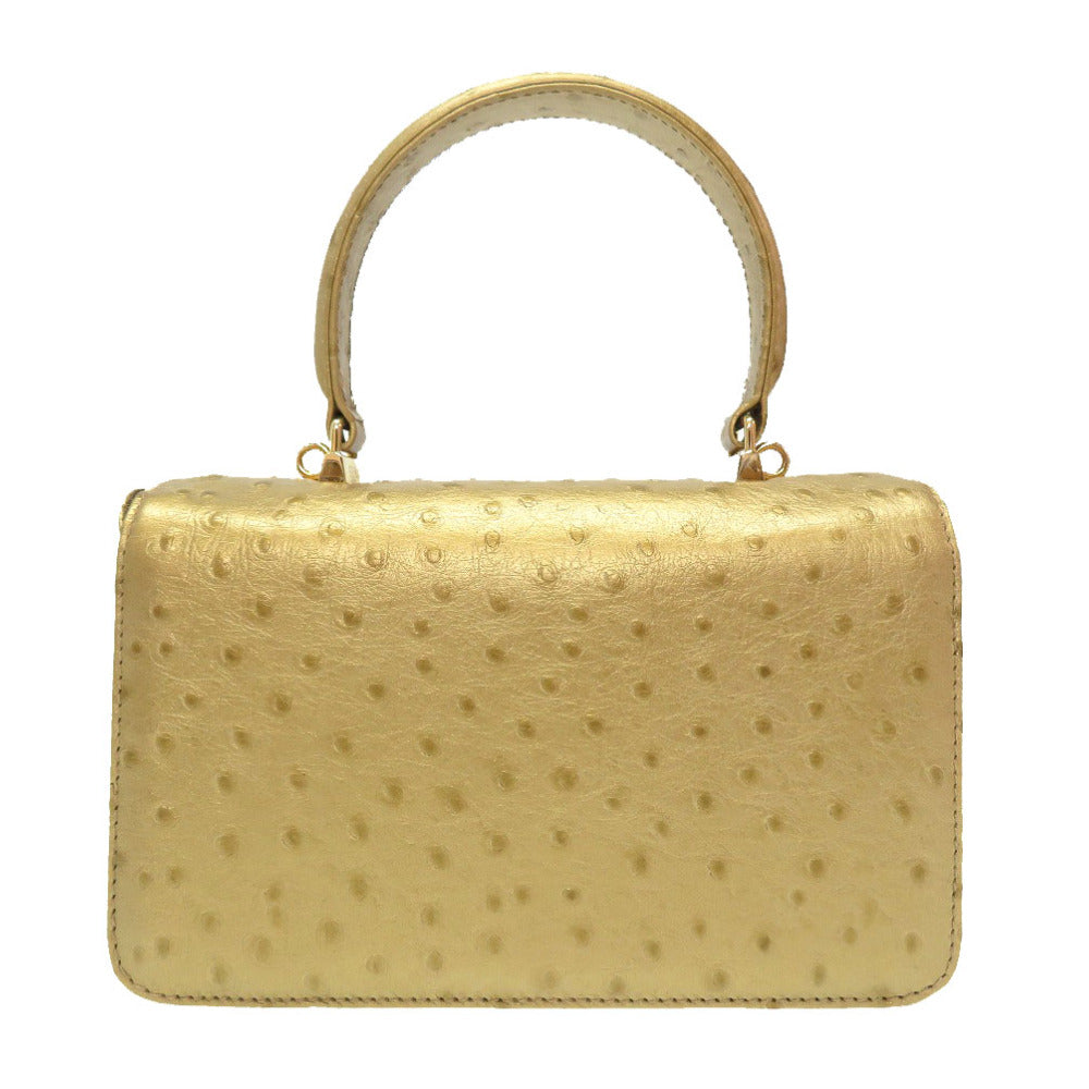 新品同様 フェンディ 型押しレザー ゴールド ゴールド金具 2WAYバッグ ハンドバッグ バッグ 金 0211 【中古】 FENDI