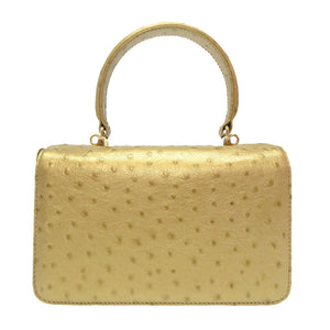 新品同様 フェンディ 型押しレザー ゴールド ゴールド金具 2WAYバッグ ハンドバッグ バッグ 金 0211 【中古】 FENDI