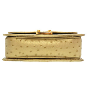 新品同様 フェンディ 型押しレザー ゴールド ゴールド金具 2WAYバッグ ハンドバッグ バッグ 金 0211 【中古】 FENDI