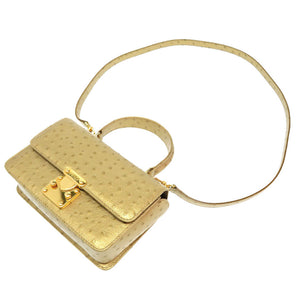 新品同様 フェンディ 型押しレザー ゴールド ゴールド金具 2WAYバッグ ハンドバッグ バッグ 金 0211 【中古】 FENDI