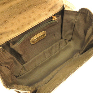 新品同様 フェンディ 型押しレザー ゴールド ゴールド金具 2WAYバッグ ハンドバッグ バッグ 金 0211 【中古】 FENDI