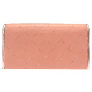 シャネル マトラッセ レザー ピンク シルバー 22番台 ココマーク 長財布 財布 0214 【中古】 CHANEL