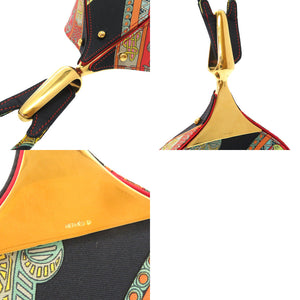 新品同様 エルメス Art des Steppes サテン レッド ヴィンテージ ショルダーバッグ バッグ 赤 0238 【中古】 HERMES