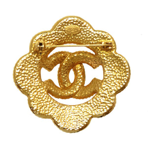 美品 シャネル ヴィンテージ フェイクパール ストーン 95A ゴールド ブローチ ココマーク アクセサリー 0249 【中古】 CHANEL