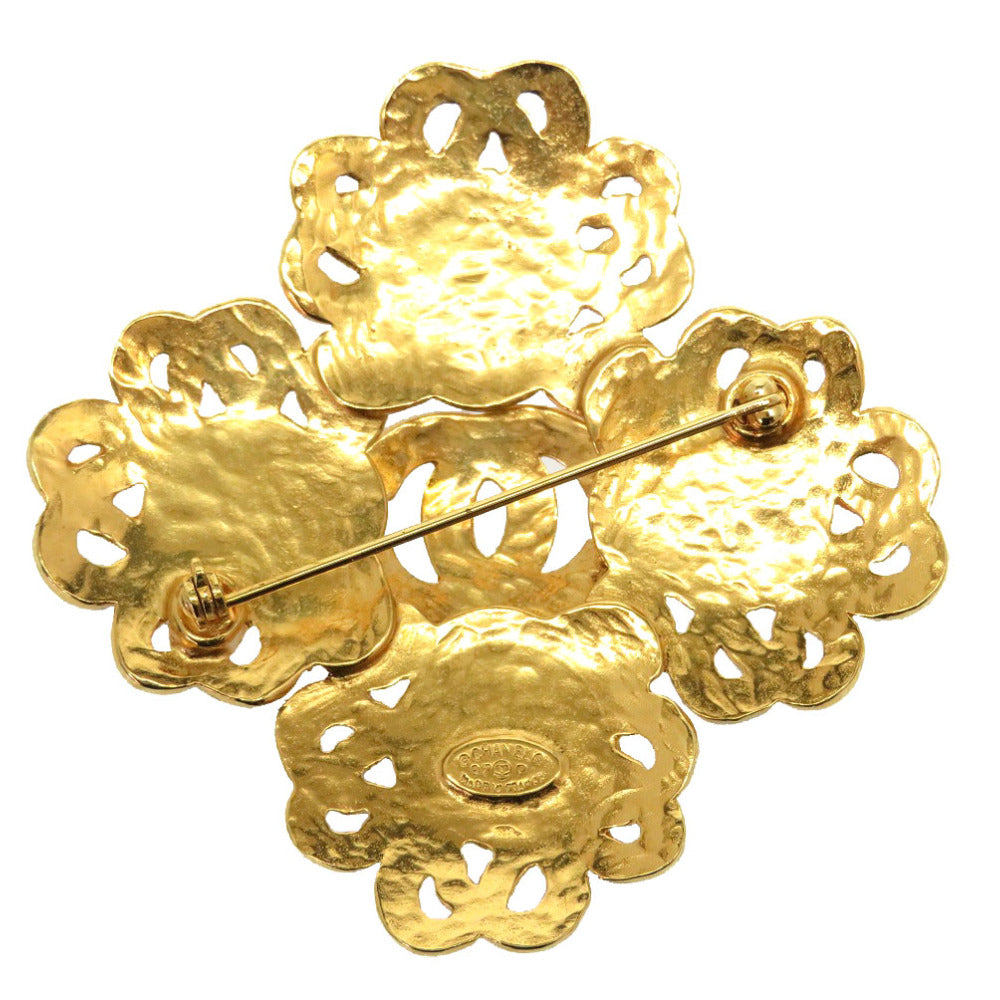 美品 シャネル カラーストーン ヴィンテージ 97P ココマーク ゴールド ブルー ブローチ アクセサリー 0277 【中古】 CHANEL