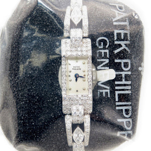 新品同様 パテックフィリップ ジュエリー ウォッチ アンティーク ダイヤ 手巻き Ptプラチナ/ダイヤモンド 腕時計 オーバーホール済み 0279【中古】PATEK PHILIPPE レディース