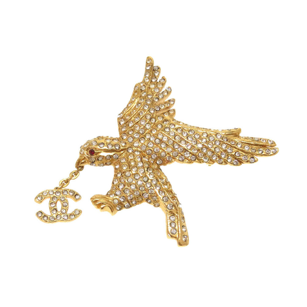 美品 シャネル イーグル ストーン ゴールド ココマーク ブローチ アクセサリー 0286 【中古】 CHANEL