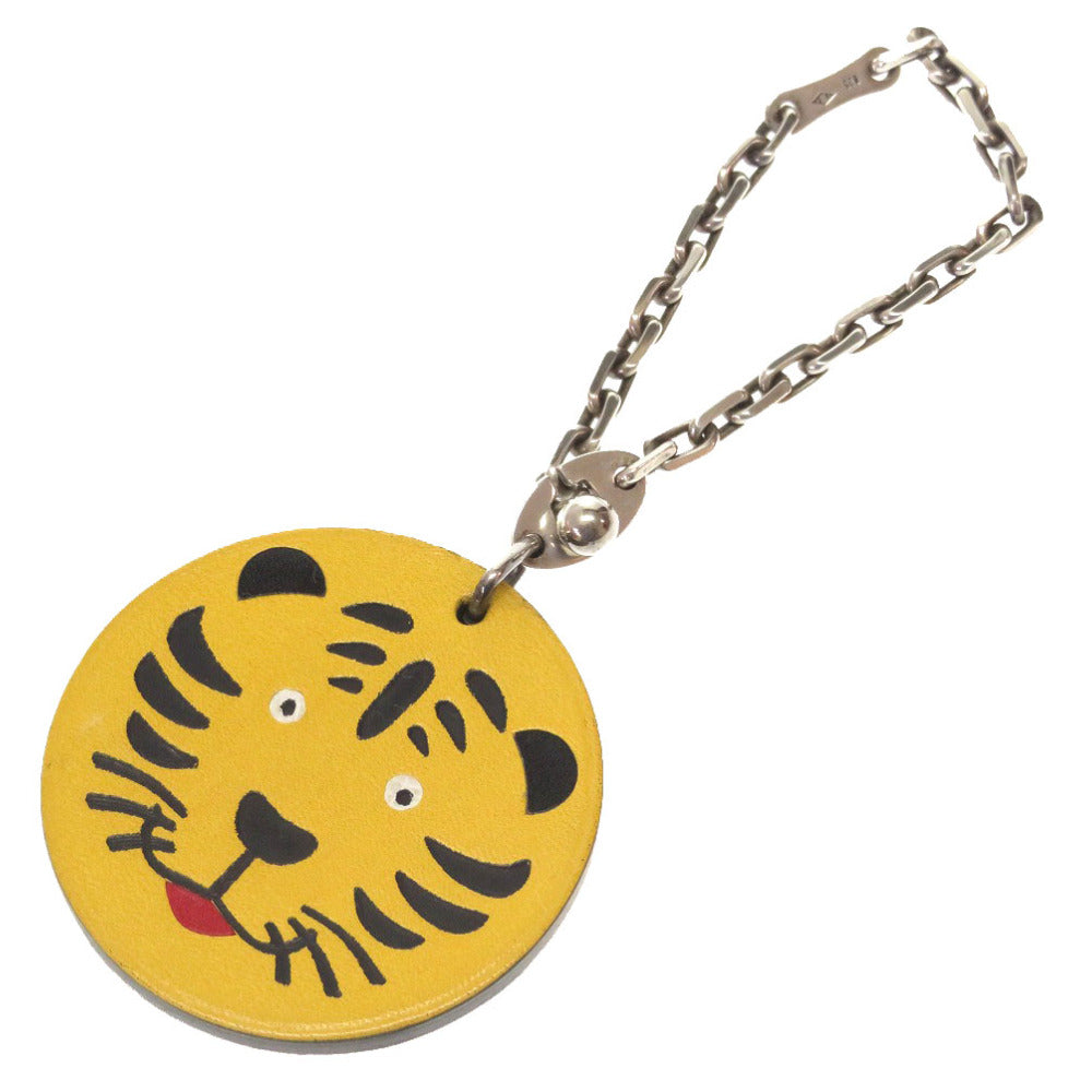 美品 エルメス 高島屋限定 虎 トラ タイガー CHEZ TAKASHIMAYA OSAKA 2010 レザー イエロー キーホルダー 黄 0296 【中古】 HERMES