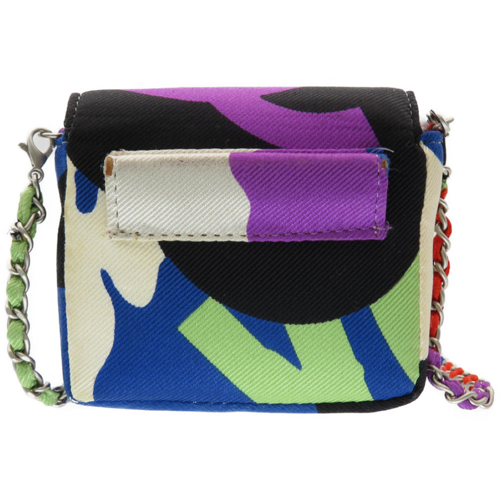 シャネル ミニミニ マトラッセ ココマーク サテン ショルダーバッグ マルチカラー 0312【中古】CHANEL
