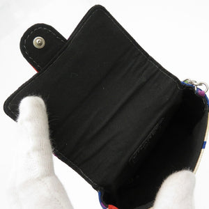 シャネル ミニミニ マトラッセ ココマーク サテン ショルダーバッグ マルチカラー 0312【中古】CHANEL