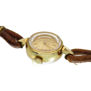 チューダー カットガラス アンティーク 手巻き 腕時計 ヴィンテージ ゴールド文字盤 0314【中古】TUDOR レディース