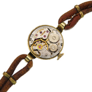 チューダー カットガラス アンティーク 手巻き 腕時計 ヴィンテージ ゴールド文字盤 0314【中古】TUDOR レディース