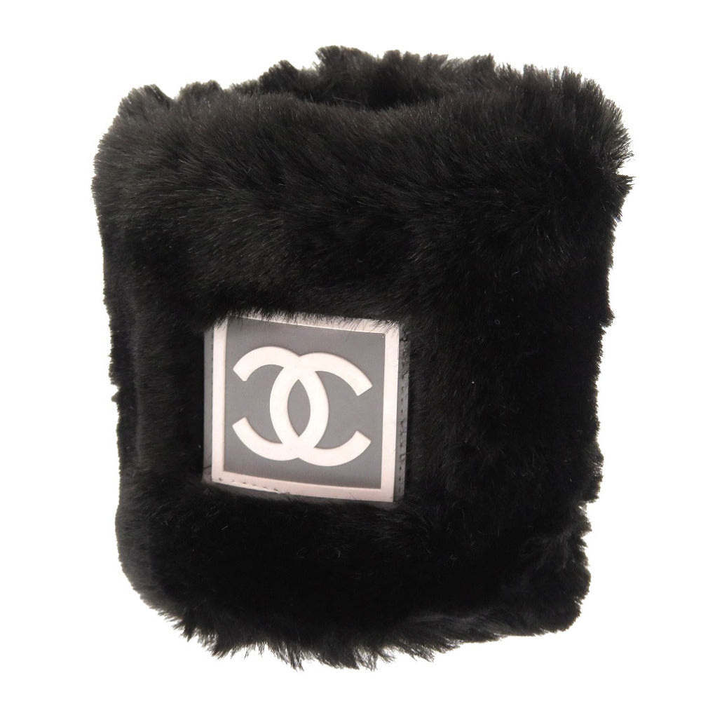 美品 シャネル スポーツライン アクリル ブラック リストバンド バンド アクセサリー 黒 0322 【中古】 CHANEL