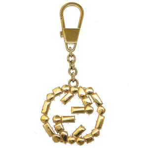 グッチ GGロゴ ストーン フェイクパール ゴールド バッグチャーム キーホルダー 0361 【中古】 GUCCI