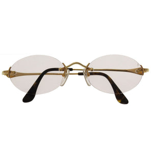 美品 ブルガリ B-ZERO ビーゼロ K18イエローゴールド 金無垢 リムレス アイウェア メガネ 0384 【中古】 BVLGARI