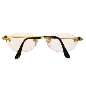 美品 ブルガリ B-ZERO ビーゼロ K18イエローゴールド 金無垢 リムレス アイウェア メガネ 0384 【中古】 BVLGARI