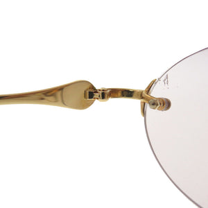 美品 ブルガリ B-ZERO ビーゼロ K18イエローゴールド 金無垢 リムレス アイウェア メガネ 0384 【中古】 BVLGARI