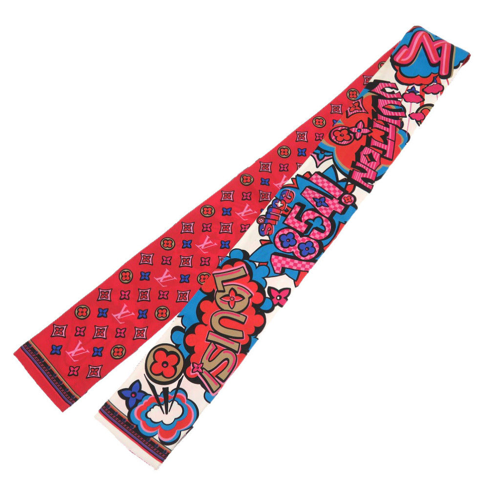 ルイ ヴィトン バンドー ストリート モノグラム シルク レッド スカーフ 赤 LV 0396 【中古】 LOUIS VUITTON