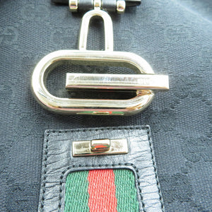 グッチ シェリーライン 130779 GG柄 ハンドバッグ ワンショルダーバッグ ブラック GGキャンバス レザー ゴールド金具 0026【中古】GUCCI