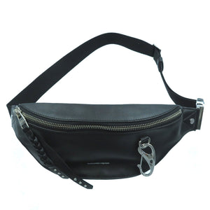 新品同様 アレキサンダー マックイーン ハーネス ブラック レザー シルバー金具 ベルトバッグ ボディバッグ 0027 【中古】 Alexander McQueen