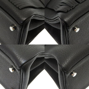 新品同様 エルメス ショルダーケリー フリンジ トリヨンクレマンス ブラック シルバー金具 □M刻印 ハンドバッグ バッグ 黒 0033 【中古】 HERMES ショルダーケリー40 ショルダーケリーフリンジ40