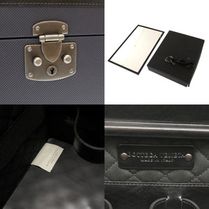 美品 ボッテガヴェネタ レザー ネイビー 161242 ジュエリーボックス メイクボックス バッグ 紺 0042 【中古】 BOTTEGAVENETA