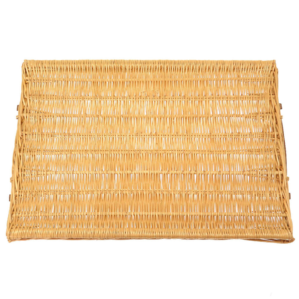 新品同様 エルメス ピクニック ストロー レザー ナチュラル ブラウン トレイ 0043 【中古】 HERMES