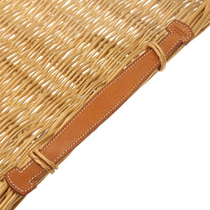 新品同様 エルメス ピクニック ストロー レザー ナチュラル ブラウン トレイ 0043 【中古】 HERMES