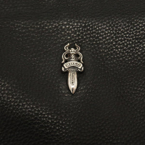 美品 クロムハーツ ダガー ドラキュラ ハンドバッグ レザー ブラック シルバー925 黒0057【中古】CHROME HEARTS