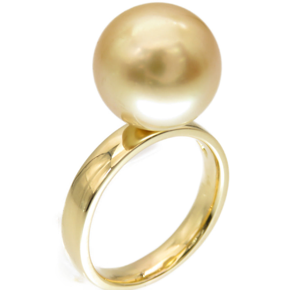 美品 タサキ ゴールデンパール 13.6ｍｍ K18YG リング 指輪 南洋真珠 16号 ゴールド ジュエリー アクセサリー 0010【中古】TASAKI レディース
