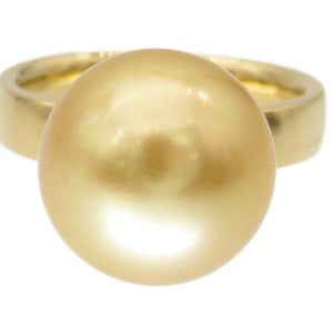 美品 タサキ ゴールデンパール 13.6ｍｍ K18YG リング 指輪 南洋真珠 16号 ゴールド ジュエリー アクセサリー 0010【中古】TASAKI レディース