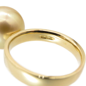 美品 タサキ ゴールデンパール 13.6ｍｍ K18YG リング 指輪 南洋真珠 16号 ゴールド ジュエリー アクセサリー 0010【中古】TASAKI レディース