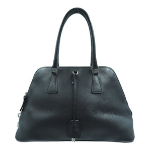 美品 プラダ レザー ハンドバッグ トートバッグ ブラック 黒 シルバー金具 鍵 カデナ クロシェット 0014【中古】PRADA