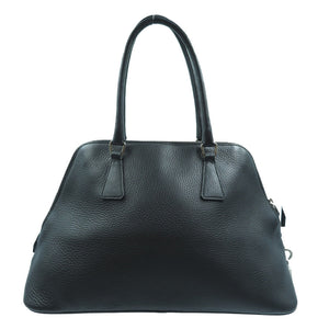 美品 プラダ レザー ハンドバッグ トートバッグ ブラック 黒 シルバー金具 鍵 カデナ クロシェット 0014【中古】PRADA