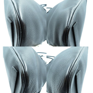 美品 プラダ レザー ハンドバッグ トートバッグ ブラック 黒 シルバー金具 鍵 カデナ クロシェット 0014【中古】PRADA