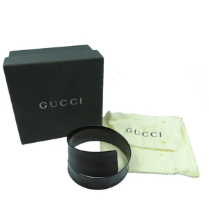 美品 グッチ バングル シルバー925 ブラック 黒 0015【中古】GUCCI