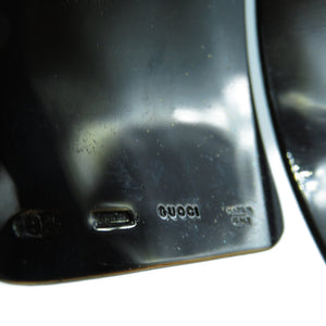 美品 グッチ バングル シルバー925 ブラック 黒 0015【中古】GUCCI