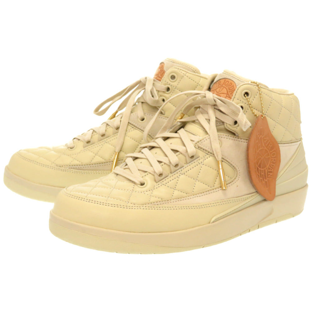 未使用 ナイキ エアジョーダン2 ジャストドン スニーカー 27.5 レザー ベージュ 0034【中古】NIKE Jordan 2 Retro Just Don Beach メンズ