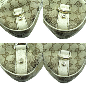 グッチ アビーライン GGキャンバス レザー シルバー金具 ベージュ 130738 ハンドバッグ ワンショルダーバッグ 0045【中古】GUCCI