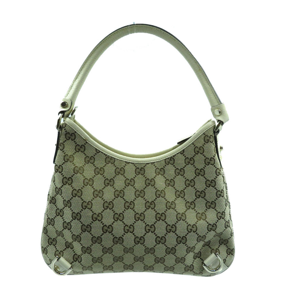 グッチ アビーライン GGキャンバス レザー シルバー金具 ベージュ 130738 ハンドバッグ ワンショルダーバッグ 0045【中古】GUCCI