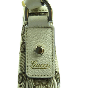 グッチ アビーライン GGキャンバス レザー シルバー金具 ベージュ 130738 ハンドバッグ ワンショルダーバッグ 0045【中古】GUCCI