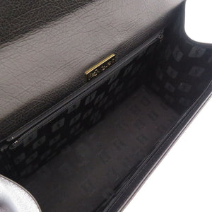 新品同様 イヴ サンローラン ヴィンテージ YSL レザー ブラック ホワイトステッチ ゴールド金具 ハンドバッグ バッグ 黒 0071 【中古】 YVES SAINT LAURENT