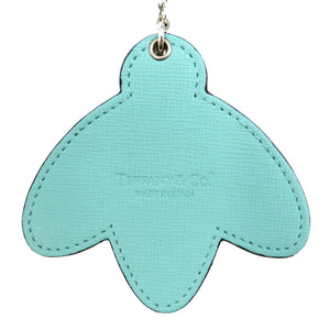 未使用 ティファニー 蜂 レザー シルバー金具 ブルー ブラック シルバー キーホルダー キーリング 0101【中古】TIFFANY&Co.