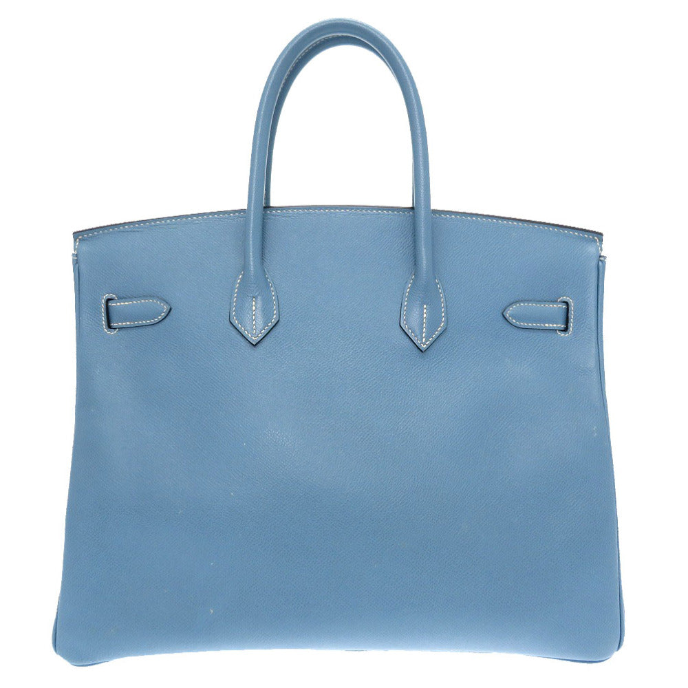 美品 エルメス バーキン35 クシュベル ブルージーン ゴールド金具 □F刻印 ハンドバッグ バッグ 青 0005 【中古】 HERMES