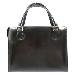 ジャンニ ヴェルサーチ サンバースト レザー ゴールド金具 ブラック 黒 ハンドバッグ 0043【中古】Gianni Versace